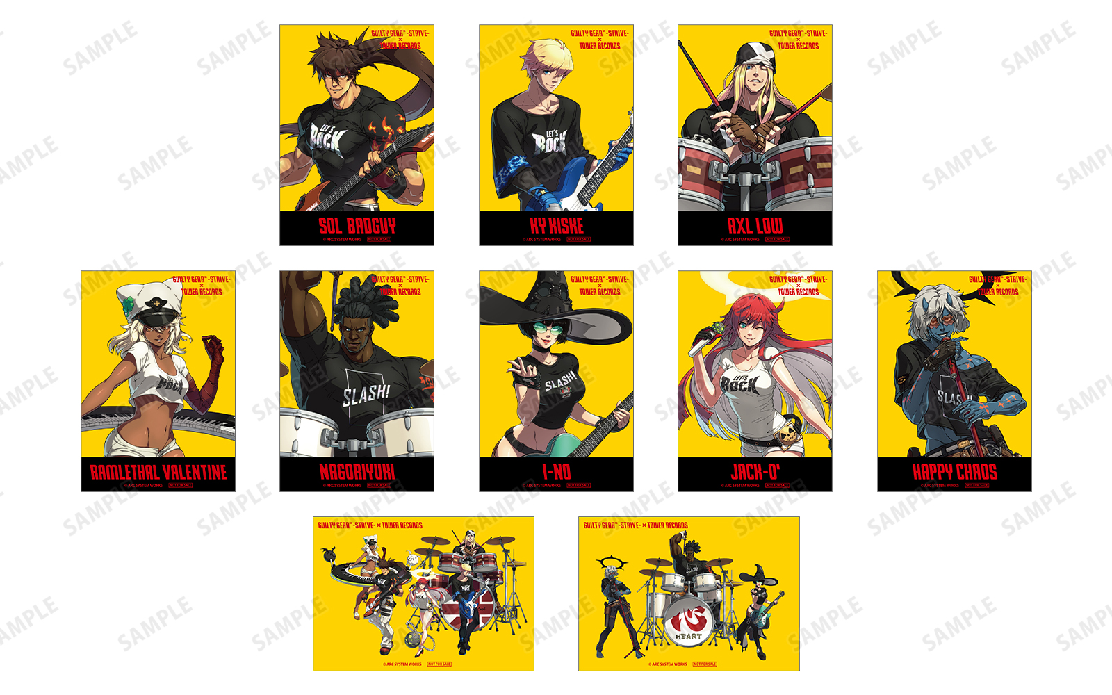 Aitai☆Kuji Guilty Gear Tower Records T-Shirt Let's Rock Ver.